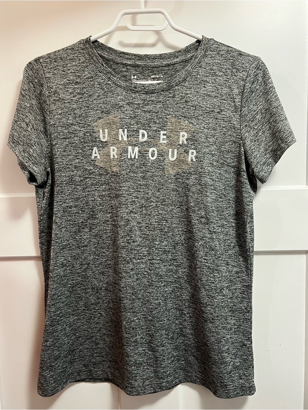 Under Armour Women's Gray Heather Logo T-Shirt - Heatgear - size M